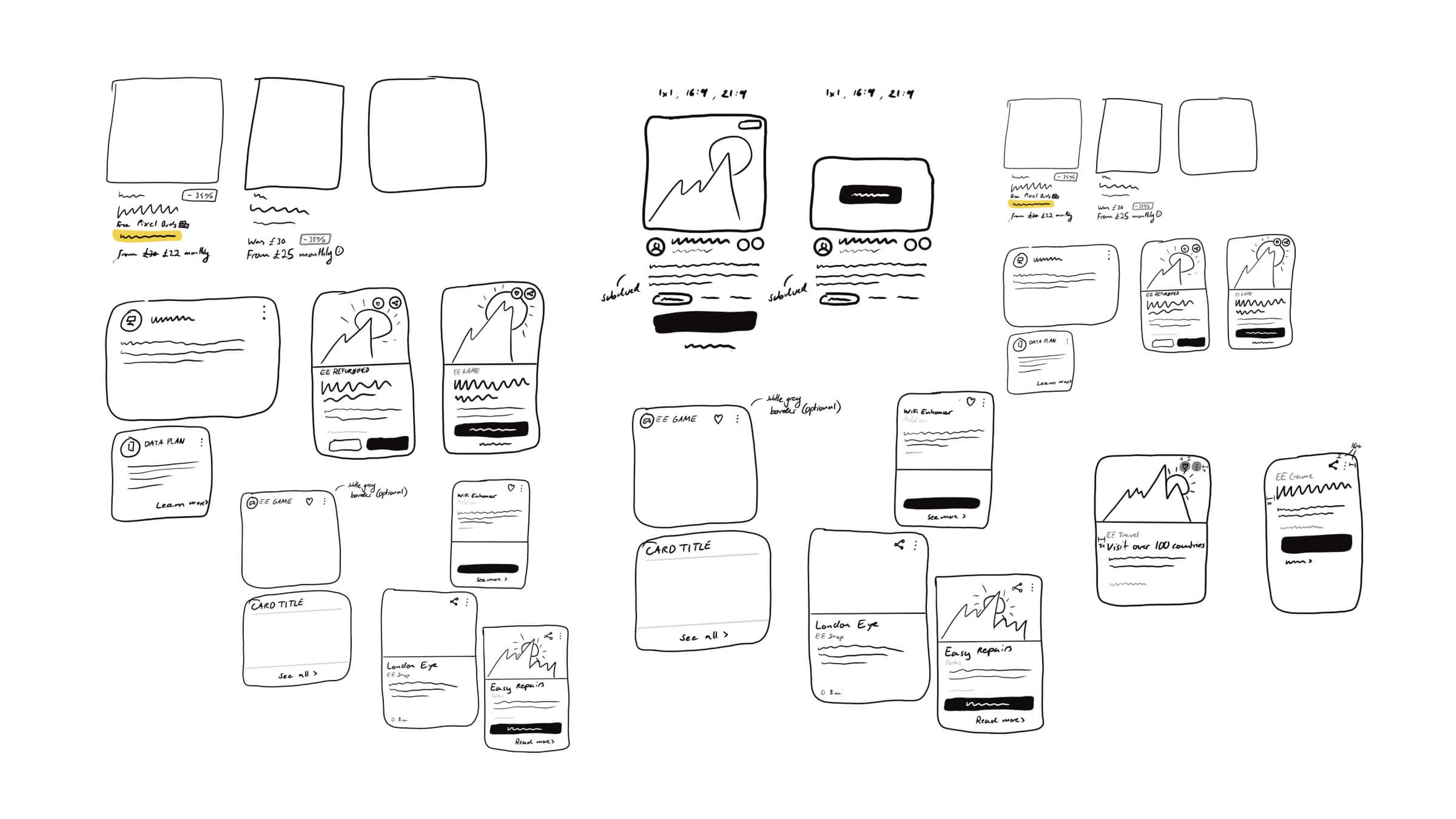 Sketches of the card component